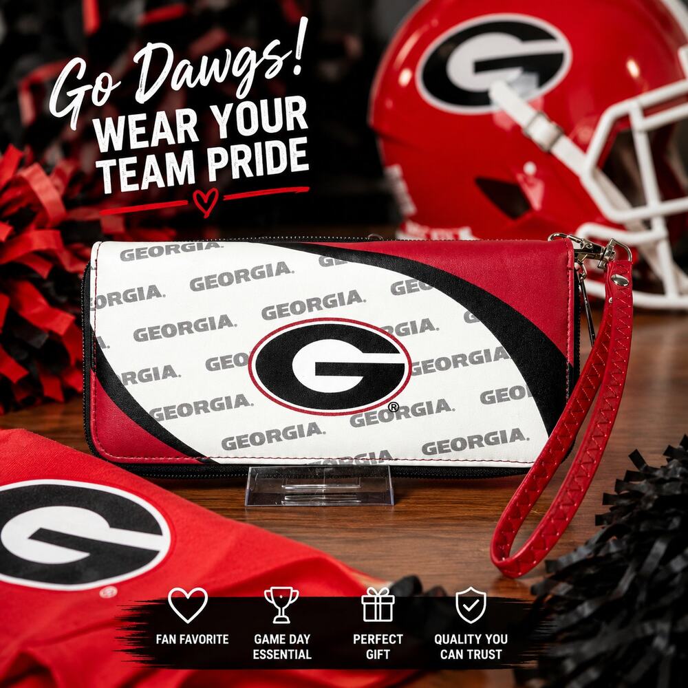 University of Georgia Bulldogs Curve Zip Organizer Ladies Wallet NCAA